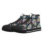 Day of the dead women sneakers, calaveras skull canvas shoes, candy skull shoes gift, sugar skull girl causual sneakers, candy skull shoes g