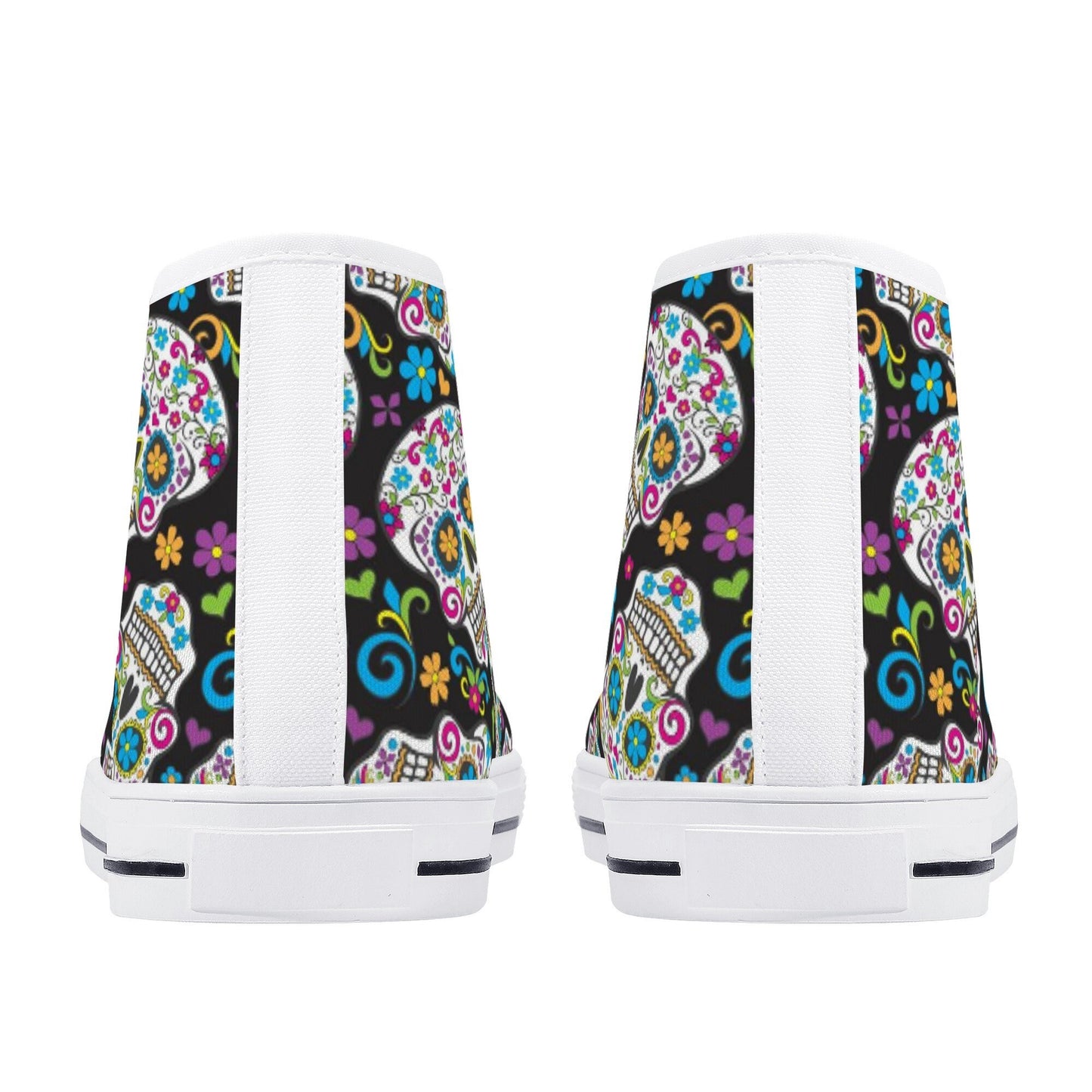 Day of the dead women sneakers, calaveras skull canvas shoes, candy skull shoes gift, sugar skull girl causual sneakers, candy skull shoes g