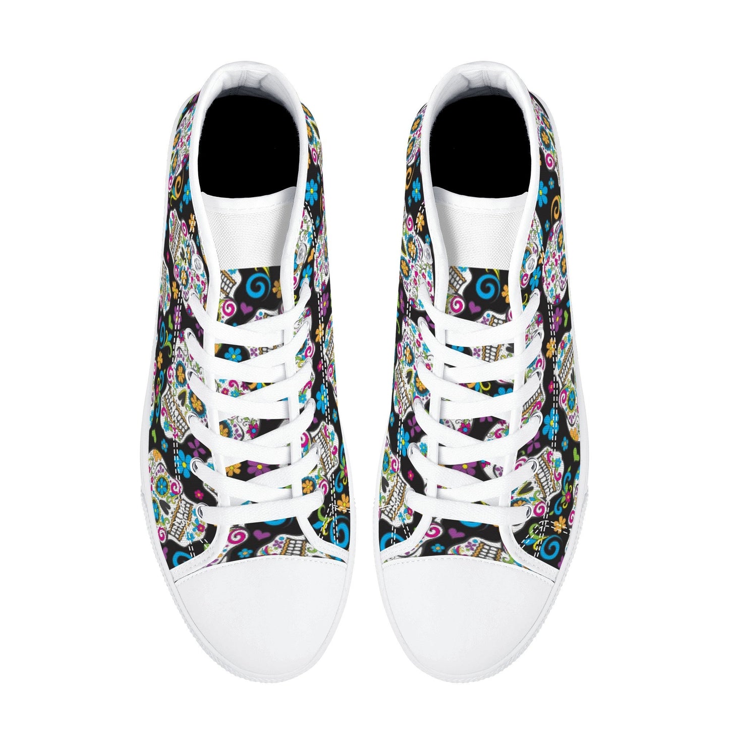 Day of the dead women sneakers, calaveras skull canvas shoes, candy skull shoes gift, sugar skull girl causual sneakers, candy skull shoes g