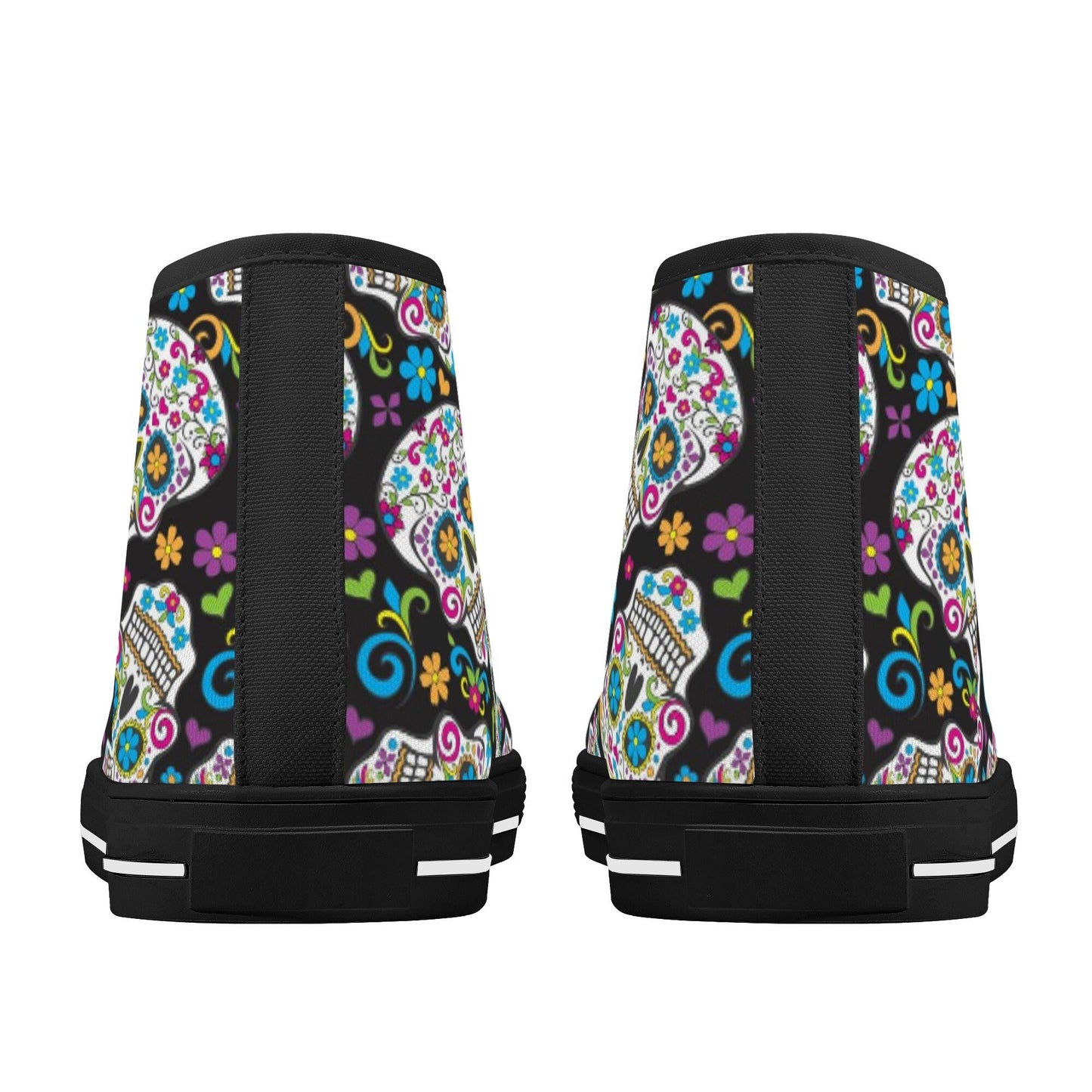 Day of the dead women sneakers, calaveras skull canvas shoes, candy skull shoes gift, sugar skull girl causual sneakers, candy skull shoes g