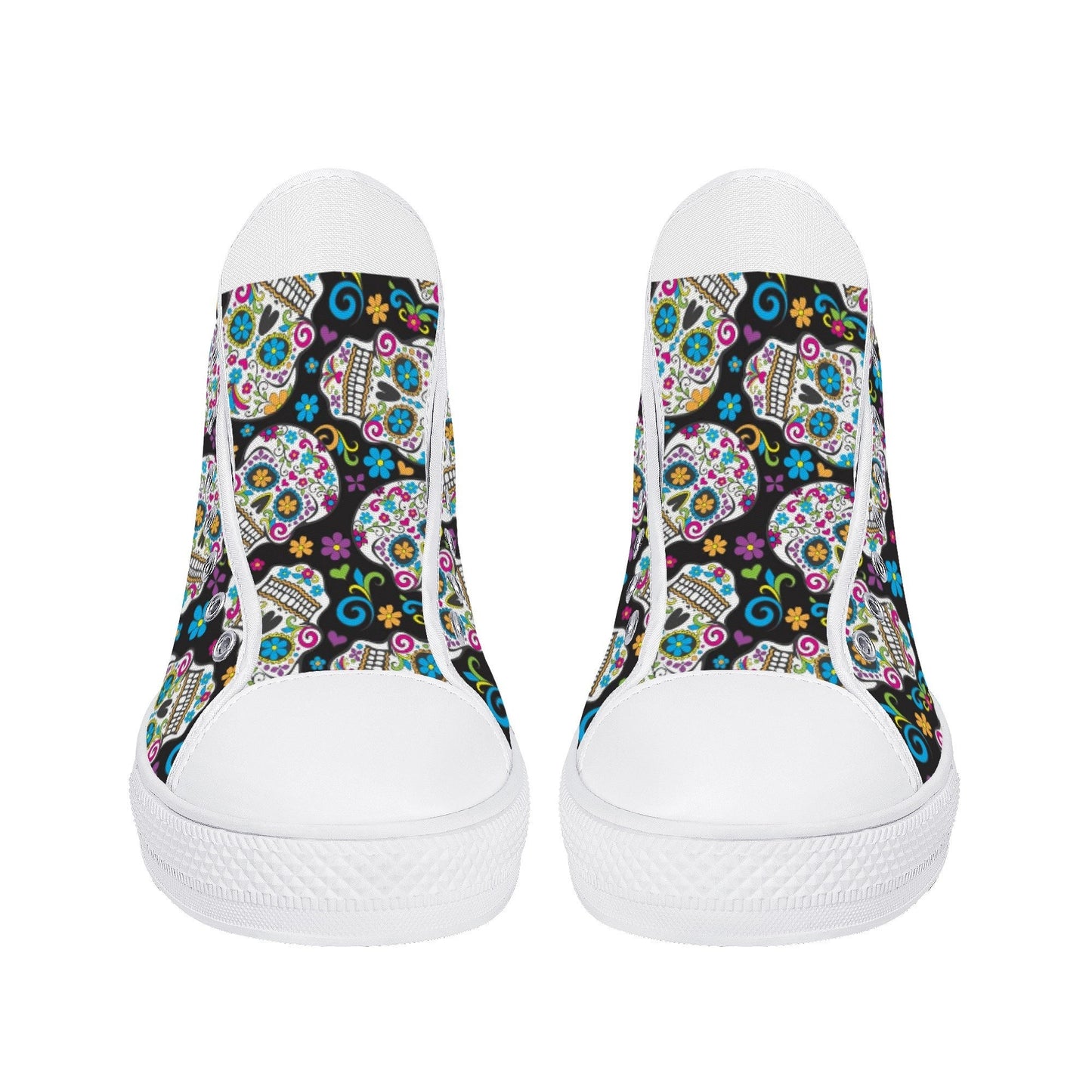 Day of the dead women sneakers, calaveras skull canvas shoes, candy skull shoes gift, sugar skull girl causual sneakers, candy skull shoes g