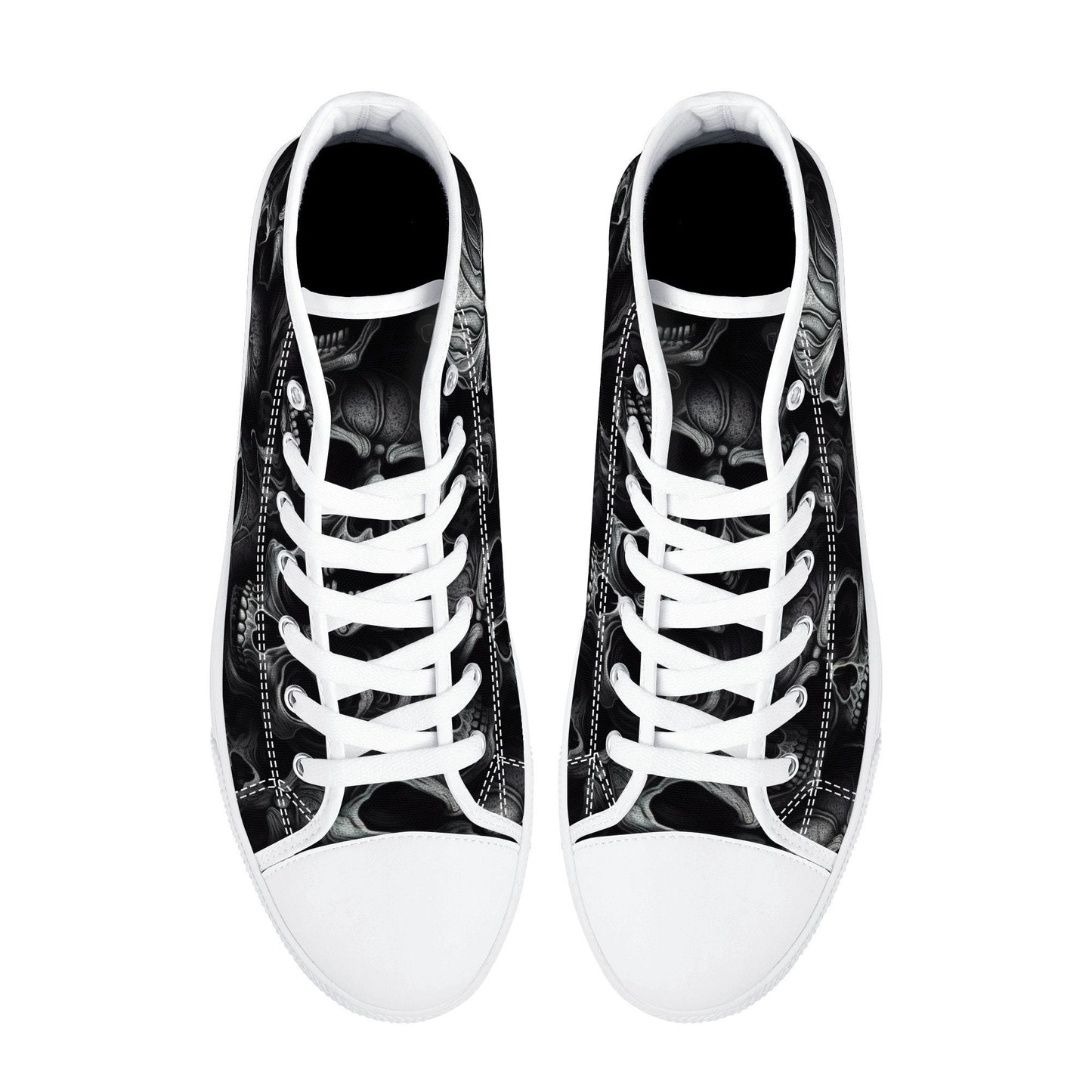 Hooded skull shoes gift, skull canvas shoes, punisher skull women shoes, christmas skull women shoes, christmas skull shoes gift, death with