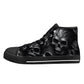 Hooded skull shoes gift, skull canvas shoes, punisher skull women shoes, christmas skull women shoes, christmas skull shoes gift, death with