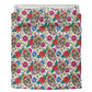 Floral skull comforter set, mexico duvet cover queen king, mexican skull duvet cover queen king, candy skull duvet cover set, cinco de mayo