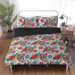 Floral skull comforter set, mexico duvet cover queen king, mexican skull duvet cover queen king, candy skull duvet cover set, cinco de mayo