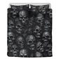 Evil face duvet cover queen king, biker skull duvet cover, horror bedding set, death with scythes pillowcase, goth bed cover, flame skull du