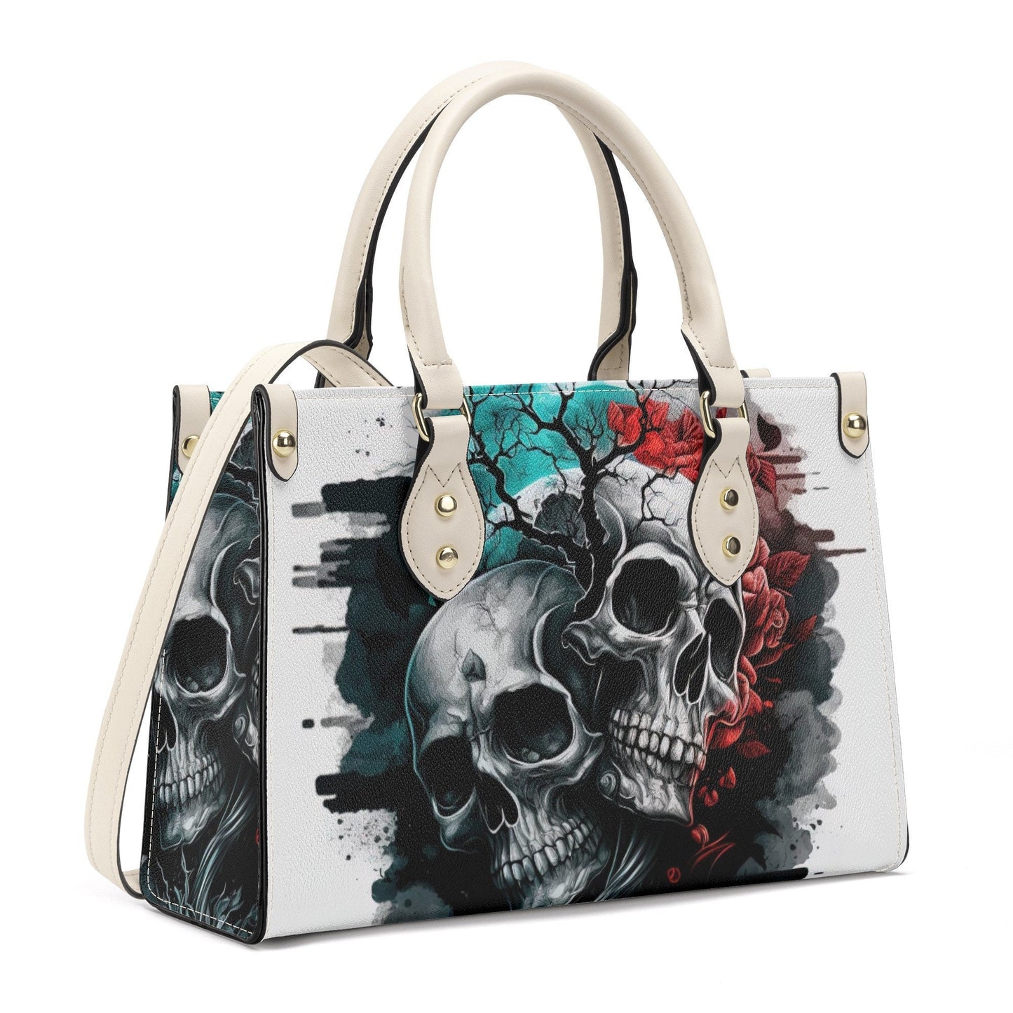 Reaper skull tote bag, death skull shoulder bag, punisher skull body bag, flaming skull travel bag, dark horror body bag, evil face handbag,