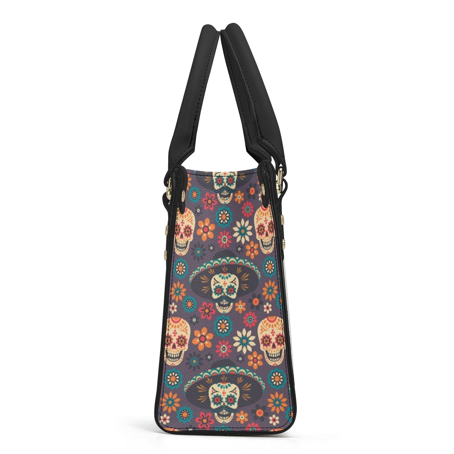 Calaveras skull women's purse, cinco de mayo skull crossbody bag, sugar skull girl travel bag, mexican skull bag with shoulder strap, dia de