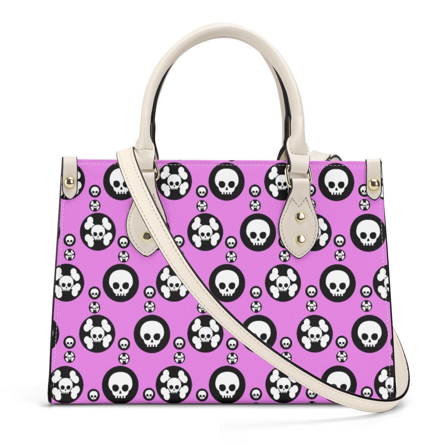 Punisher skull cosmetic bag, Spooky Halloween women's purse, gothic skull tote bag, death with scythes shoulder bag, reaper skull travel bag