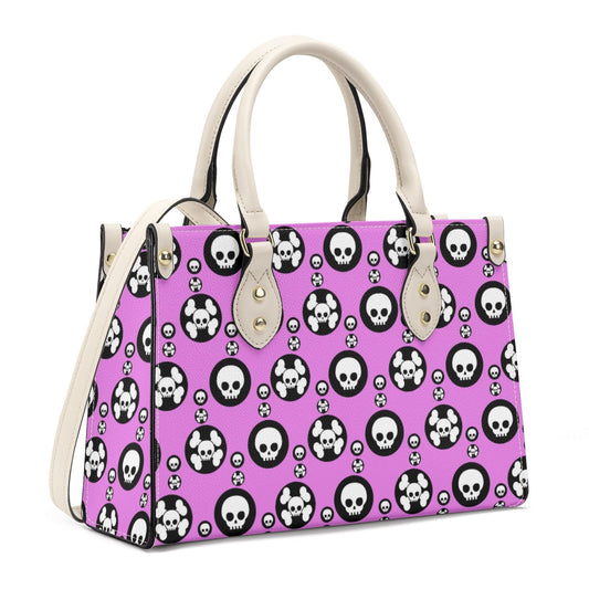 Punisher skull cosmetic bag, Spooky Halloween women's purse, gothic skull tote bag, death with scythes shoulder bag, reaper skull travel bag