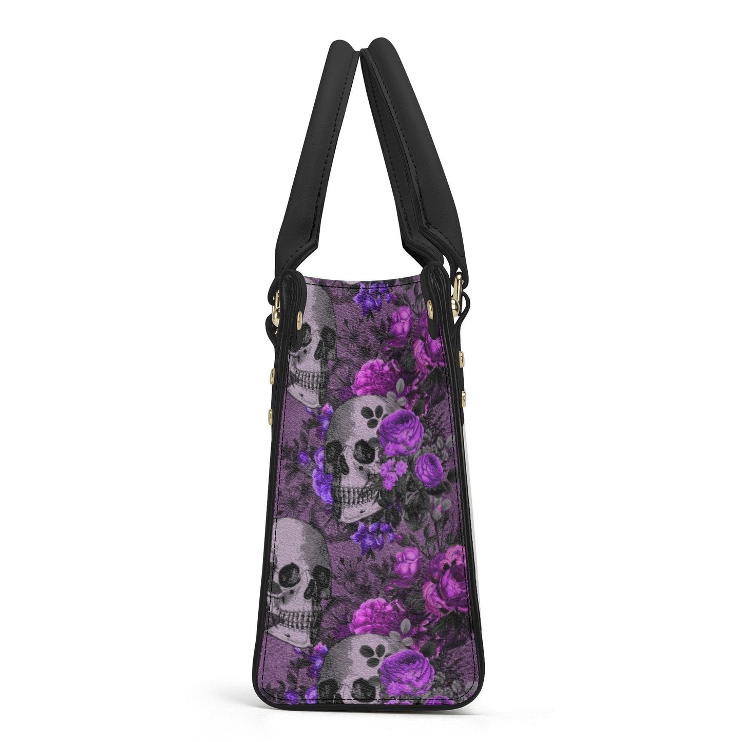 Halloween crossbody bag, skull in fire women's purse, skeleton handbag, death skull large tote bag, floral skull women's handbag, flaming sk