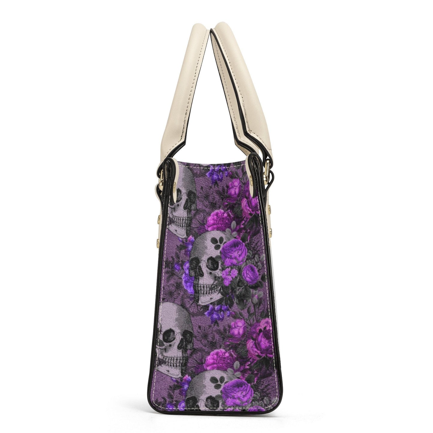 Halloween crossbody bag, skull in fire women's purse, skeleton handbag, death skull large tote bag, floral skull women's handbag, flaming sk