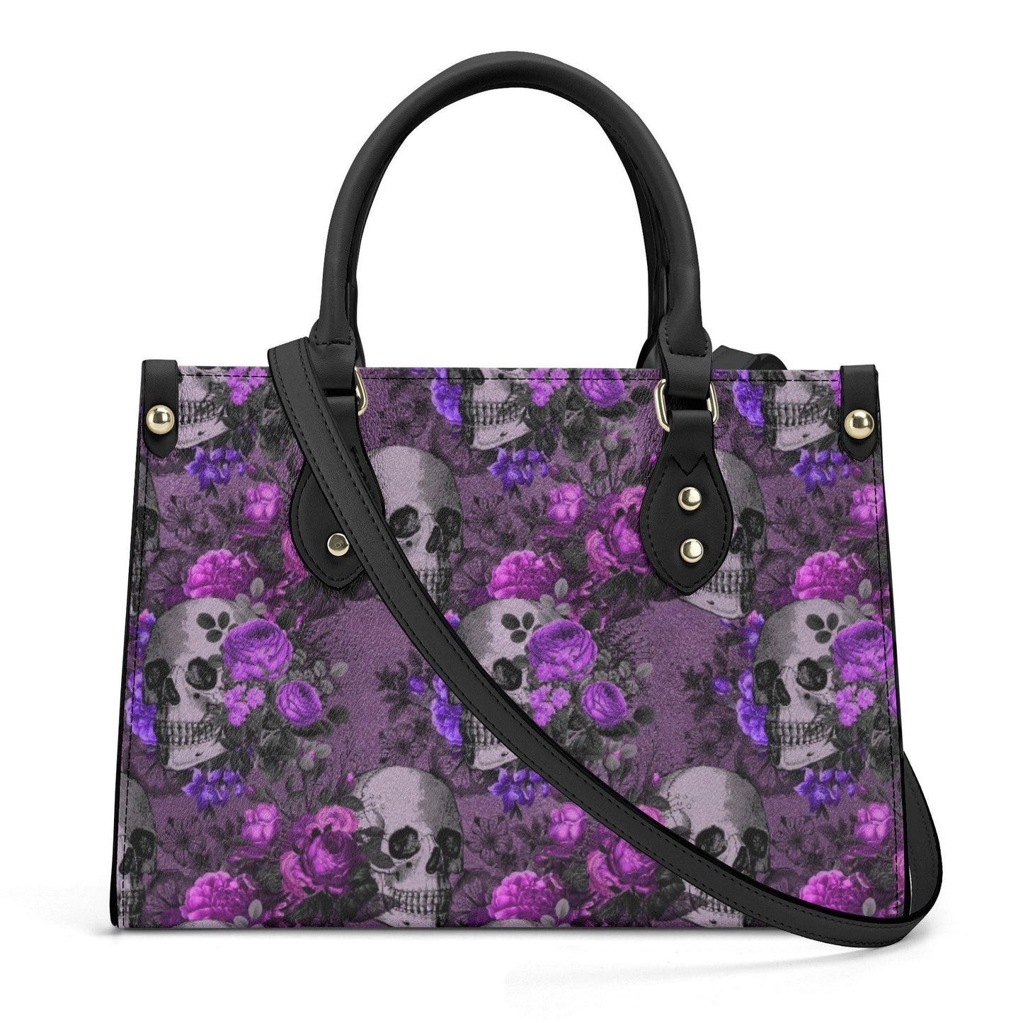 Halloween crossbody bag, skull in fire women's purse, skeleton handbag, death skull large tote bag, floral skull women's handbag, flaming sk