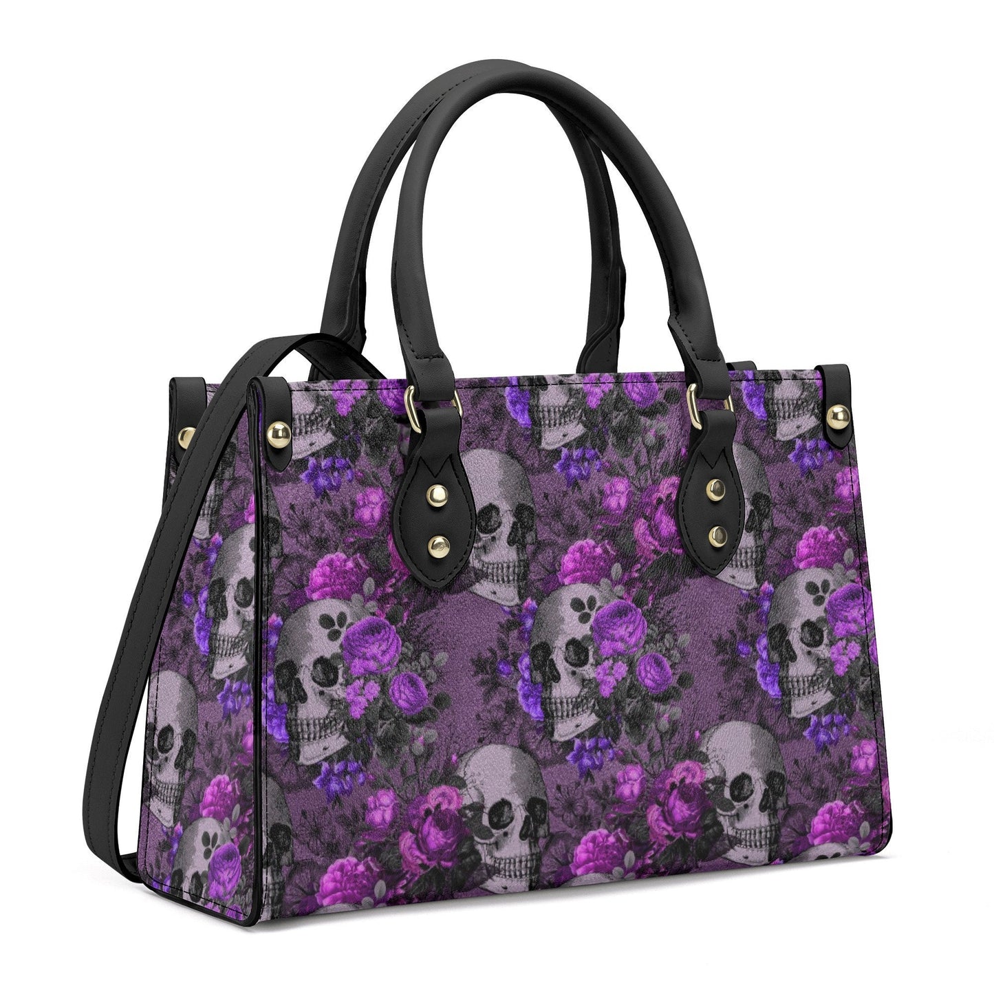Halloween crossbody bag, skull in fire women's purse, skeleton handbag, death skull large tote bag, floral skull women's handbag, flaming sk