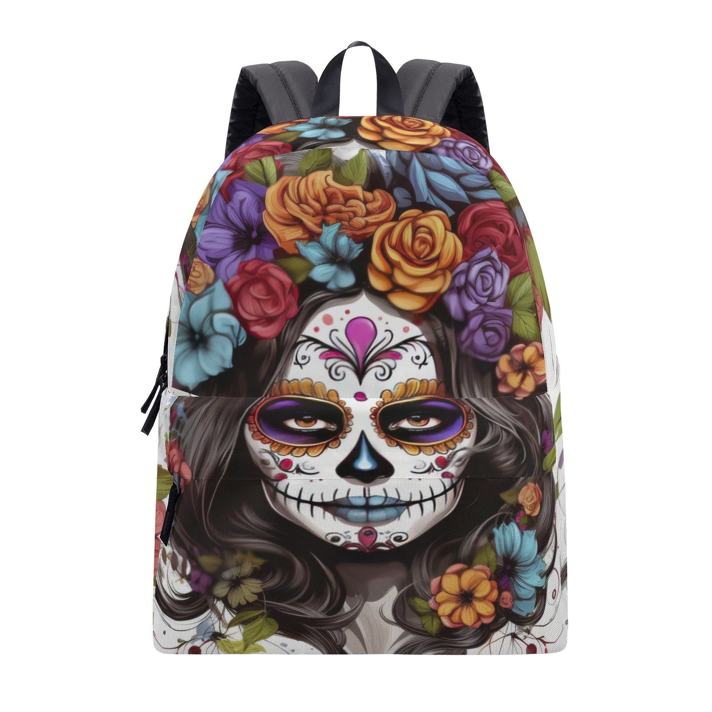 Dia de los muertos skull carry on bag, mexican skull backpack for school, cinco de mayo skull School bag, sugar skull girl School bag, candy