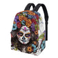 Dia de los muertos skull carry on bag, mexican skull backpack for school, cinco de mayo skull School bag, sugar skull girl School bag, candy