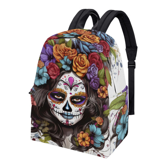 Dia de los muertos skull carry on bag, mexican skull backpack for school, cinco de mayo skull School bag, sugar skull girl School bag, candy
