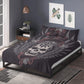 Skeleton duvet cover set, skull bedding set, floral skull comforter, floral skull comforter, christmas skull bedroom decor, hooded skull com