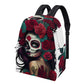 Calaveras skull school bag, candy skull tote bag, dia de los muertos skull girl bag, dia de los muertos skull shoulder bag, day of the dead