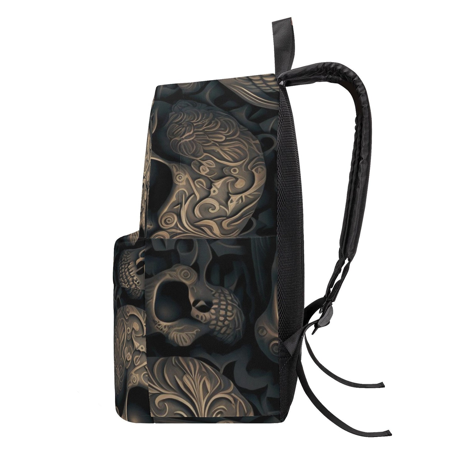 Skull with scythes school bag, skull with scythes student backpack, skull shoulder bag, flame skull backpack for school, goth backpack purse