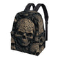 Skull with scythes school bag, skull with scythes student backpack, skull shoulder bag, flame skull backpack for school, goth backpack purse
