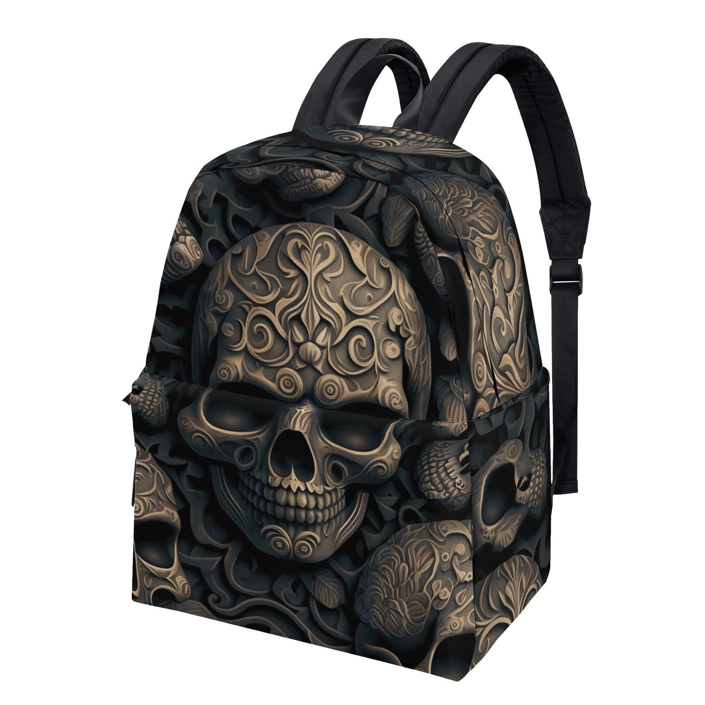 Skull with scythes school bag, skull with scythes student backpack, skull shoulder bag, flame skull backpack for school, goth backpack purse