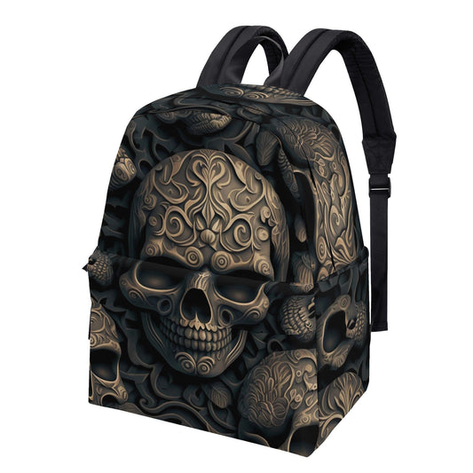 Skull with scythes school bag, skull with scythes student backpack, skull shoulder bag, flame skull backpack for school, goth backpack purse
