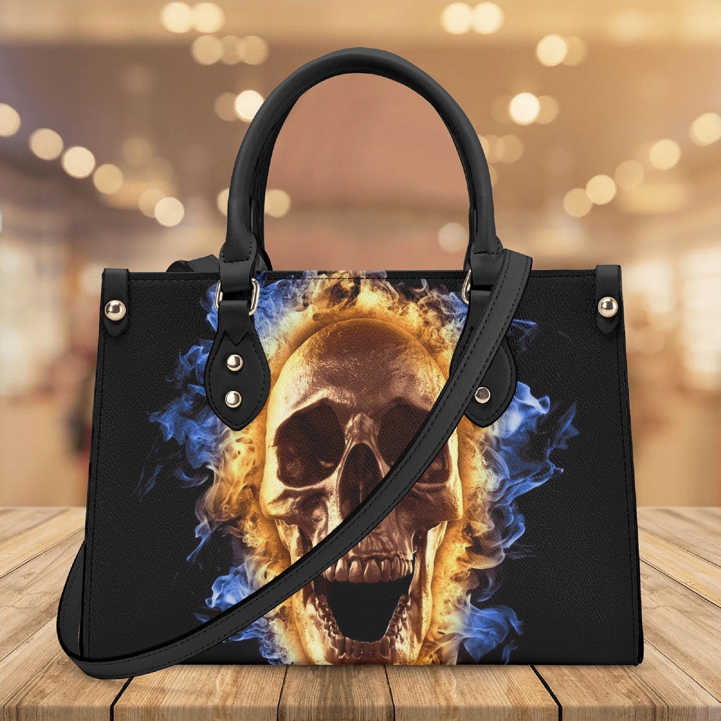 Goth travel bag, gothic skull tote bag, skeleton women's handbag, punisher skull handbag, flame skull handbag, spooky death travel bag skull