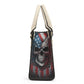 Skull with scythes purse, reaper skull women's handbag, halloween travel bag, skeleton tote bag, Spooky Halloween large tote bag, hooded sku