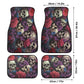 Rose skull steering wheel, halloween car headrest covers, motorcycle skull car seat accessory, spooky death seat cover for vehicles, hooded