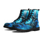 Evil face unisex shoes, dark horror combat boots, evil waterproof Lace Up Anti-Slip platform nooties, hooded skull ankle Boots, skull with s