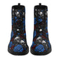 Spooky Halloween fashion leather boots, rose skull boots, reaper skull boots, floral skull fashion leather boots, punisher skull boots, puni