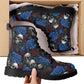 Spooky Halloween fashion leather boots, rose skull boots, reaper skull boots, floral skull fashion leather boots, punisher skull boots, puni