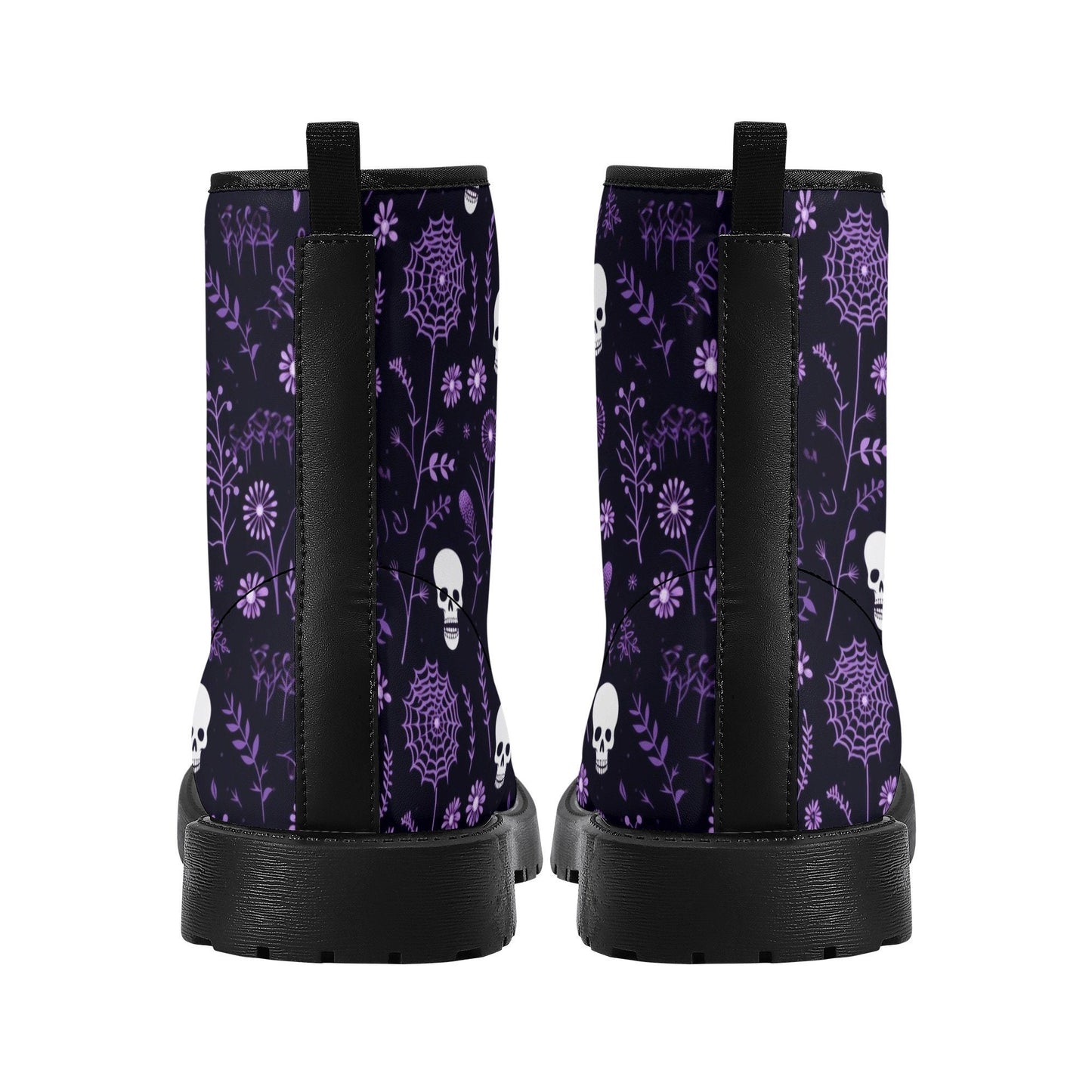 Gothic skull waterproof Lace Up Anti-Slip platform nooties, christmas skull ankle booties, Spooky Halloween boots, goth waterproof boot, got