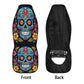 Day of the dead slip-on seat covers, day of the dead armrest covers, floral sugar skull front and back car seat covers, sugar skull car seat