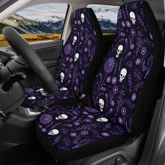 Goth seat cover for car, skull in fire seat cover for car, halloween mat for vehicles, halloween car handbrake covers, skull car cushion cov