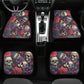 Rose skull steering wheel, halloween car headrest covers, motorcycle skull car seat accessory, spooky death seat cover for vehicles, hooded