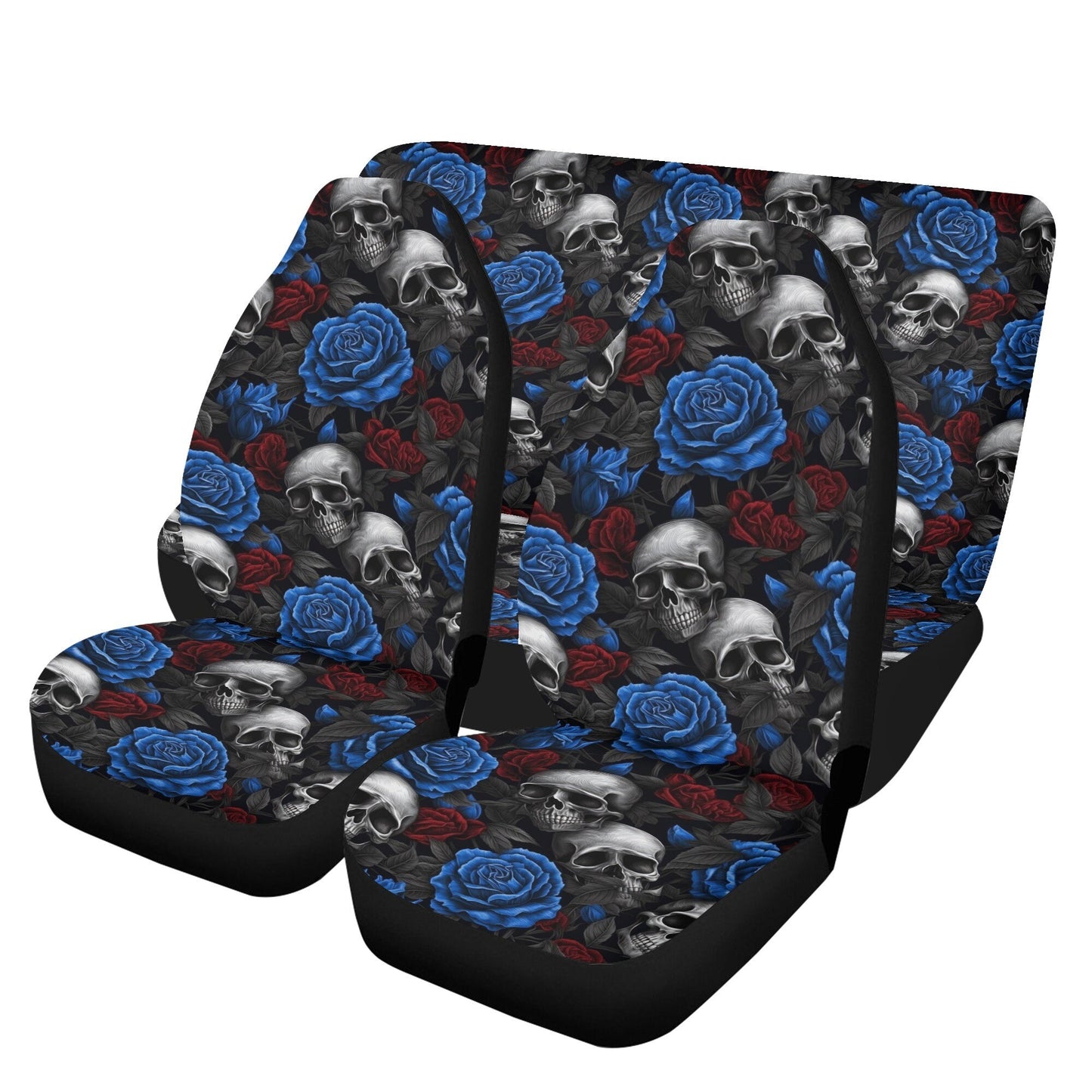 Spooky death car tool, floral skull cover cushion accessories for Cars, biker skull car headrest covers, motorcycle skull car shifter gear c
