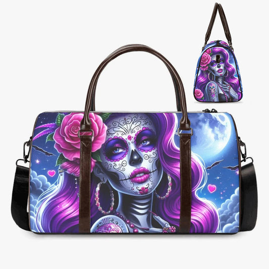 Sugar Skulls Girl Travel Bag, Duffel Bag, Day of the dead Duffle Bag, Candy skull Shoulder Bag, Dia de los muertos Carry On Bag, candy skull