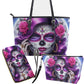Candy skull girl crossbody bag, sugar skull girl cosmetic wallet, mexico handbag, skull messenger bag, candy sugar skull purse wallet sets