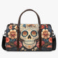 Mexico duffel bag, calaveras skull Overnight Bag, mexican skull Carry On Bag, floral sugar skull travel bag, day of the dead Canvas Weekend
