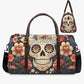 Mexico duffel bag, calaveras skull Overnight Bag, mexican skull Carry On Bag, floral sugar skull travel bag, day of the dead Canvas Weekend