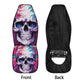 Flower skull car floor mat, christmas skull car mat flooring, biker skull rug for car, flower skull seat cover for truck, floral skull car a