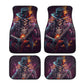 Evil rug for car, horror car seat cover full set, evil seat cover for vehicles, hooded skull car protector, flame skull car tool, flower sku