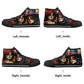 Mexican skull causual sneakers, dia de los muertos skull women shoes, sugar skull girl high top shoes, floral skull men shoes, dia de los mu