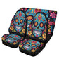 Day of the dead slip-on seat covers, day of the dead armrest covers, floral sugar skull front and back car seat covers, sugar skull car seat