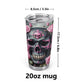Motorcycle skull coffee mug, skull coffee mug, devil ghost travel mug, punisher skull coffee mug, spooky death cup, spooky death mug, hooded