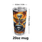 Grim reaper tumbler cup mug, skeleton mug, hooded skull travel mug, gothic skull tumbler, rose skull tumbler cup mug, floral skull mug, flam