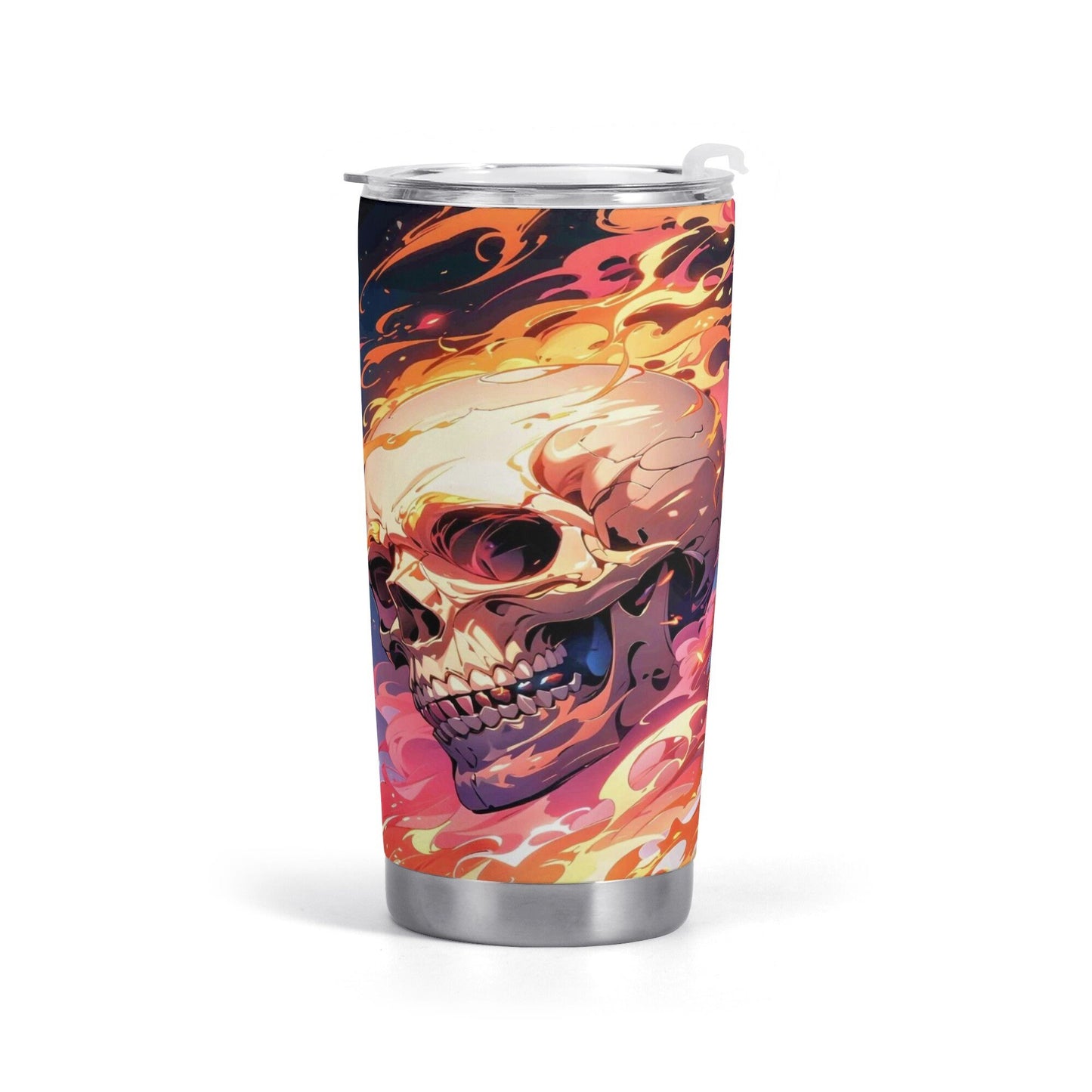 Skull beer mug, hooded skull tumblr, skull travel mug, creepy freezer Mug, motorcycle skull mug, evil face freezer Mug, reaper skull coffee