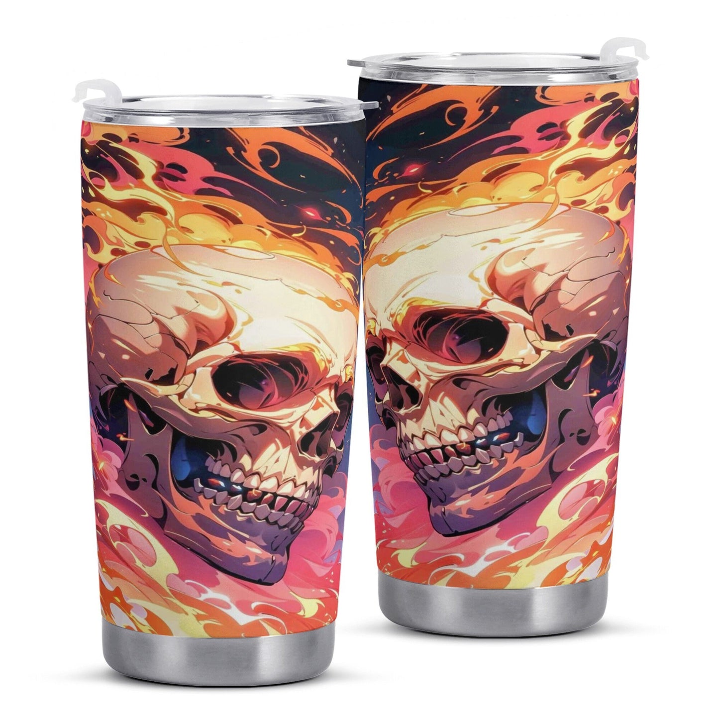 Skull beer mug, hooded skull tumblr, skull travel mug, creepy freezer Mug, motorcycle skull mug, evil face freezer Mug, reaper skull coffee